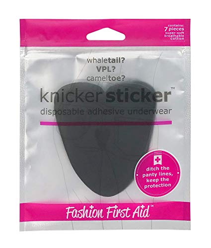 Knicker Sticker: Disposable Adhesive Stick On Underwear (7 pieces), Black