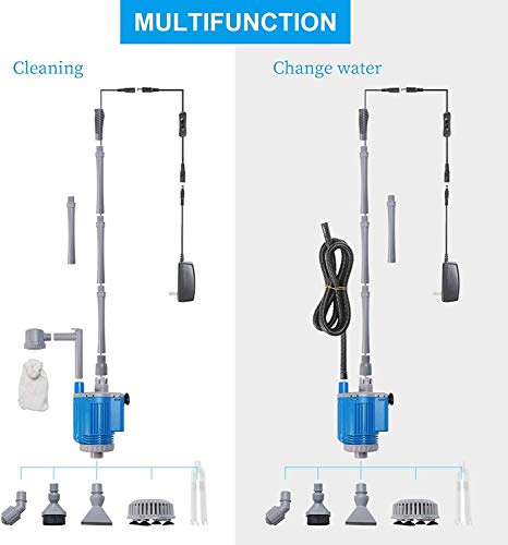 Boxtech Electric Aquarium Cleaner, 12V DC/28W Auto Fish Tank Gravel Cleaning kit 6 in 1 Change Water and Wash Sand Filter for Aquarium 10-200 Gallon - Thumbnail 2