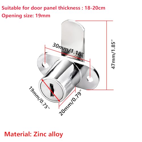 Qrity 1 Piece Cabinet Locks Letterbox Lock, with Different Keys - Image 2