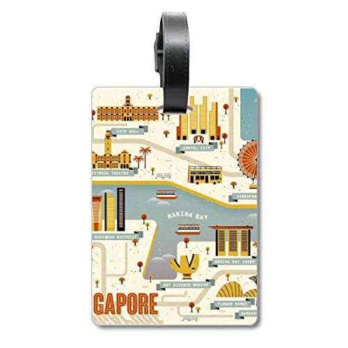 Étiquette bagage Singapour au design vintage pour valise haut de gamme