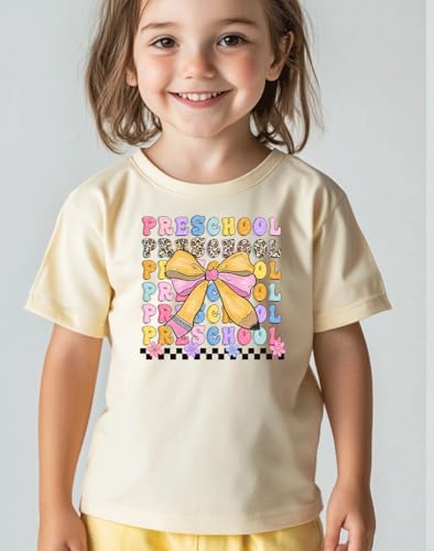 Image of Kids Toddler Boys Girls Back to School Shirt First Day of Preschool T-Shirt Short Sleeve Top