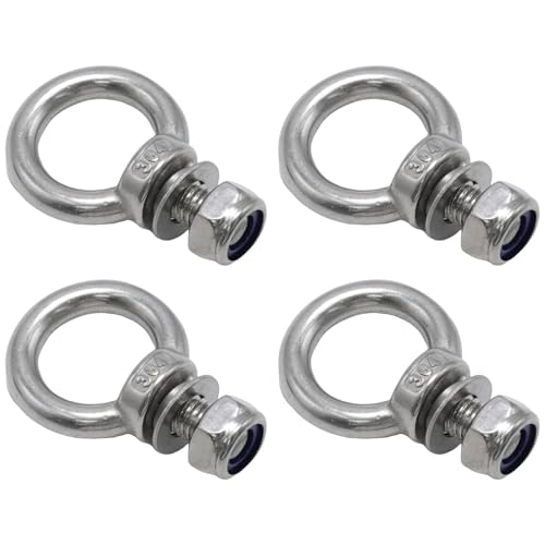 Pernos de elevación M10 de acero inoxidable 304, perno de ojo macho para cadena y cuerda, 4 uds 5