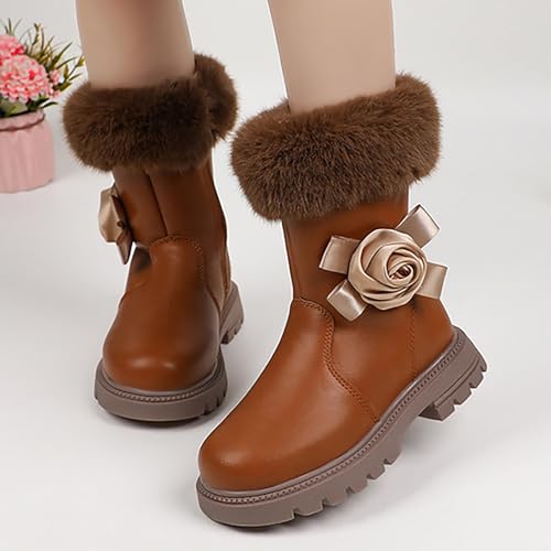 Girls High Top Ankle Boots Kids Casual Leather Fall Boots Winter Warm Thick Bottom Non Slip Mid Calf Booties4