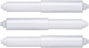 Toilet Paper Holder, 3PCS Plastic Tissue Toilet Paper Holder Roller, Replacement Toilet Roll Holder for Bathroom, Spring Loaded (15.8cm Length White)