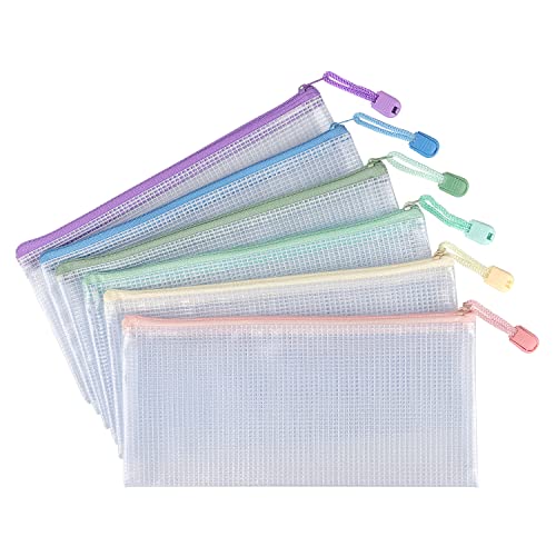 Tamaki 6 Pack Mesh Pencil Pouch Waterproof Bags Plastic Zipper Po...