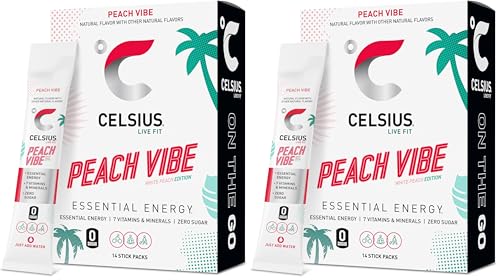 Image of CELSIUS On The Go PEACH VIBE, Sugar Free Energy Drink Mix (Pack of 28)
