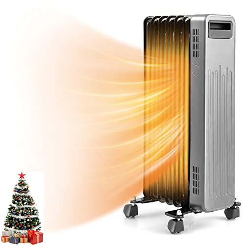 SIMOE 1500W Oil Filled Radiator Heater, Portable Electric Heater with