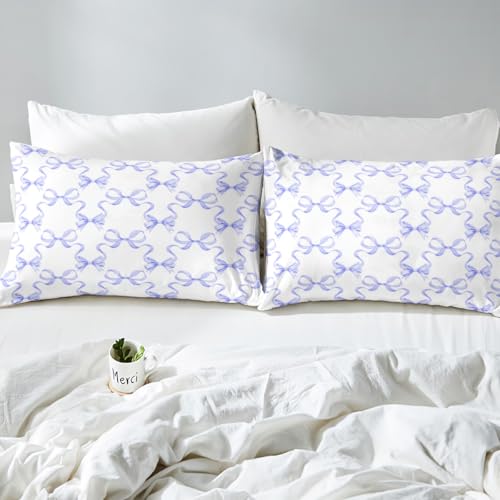 Parure de lit princesse violette et blanche pour lit double