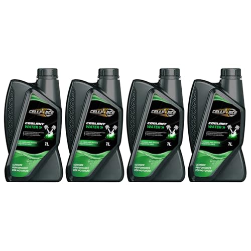 Image of CellForce UltraShield Radiator Coolant Water, 1 Litre, Advanced Anti-Freeze & Anti-Boil, Ultimate Engine Protection, Blue, Ideal for Cars, Bikes & Trucks (Pack of 4)