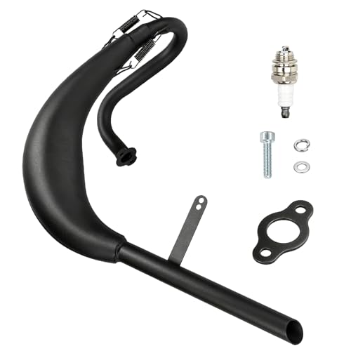 Image of FVRITO Motorized Bike Expansion Chamber Exhaust Pipe Muffler Adjustable Kit Compatible with YD100 BT100 Zeda80 YZ80 49cc 50cc 66cc 80cc 2-Stroke Engines Gas Motorized Bicycle Motor Bike with Springs