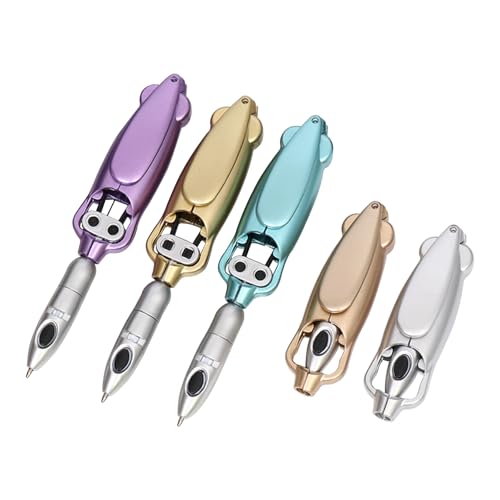 5 Novelty Transformer Robot Shape Pens, Rebound Decompression Ballpoint Pens for School, Office, Party, Birthday, Stationery