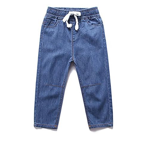 Girls Boys Jeans Pants Kids Cotton Soft Denim Pants Casual Elastic Waisted Toddler Kids Cute Embroidery Print Jeans2