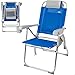 Aktive 62631 - Silla playa plegable y reclinable Superresistente, Silla portátil plegable 47x63x99cm, Incluye cojín, bolsa con rejilla y bolsillo lateral, Sillas de playa