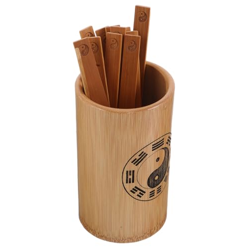 KOMBIUDA Kit de Adivinación I Ching 12 Palitos Chinos y Tubo de Bambú Varitas Adivinatorias Portátiles para Feng Shui Aprendizaje Cultural y Predicciones Precisas en Casa y Exterior
