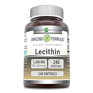 Amazing Formulas Lecithin 1200mg High Potency 240 Softgels Supplement | Non-GMO | Gluten Free