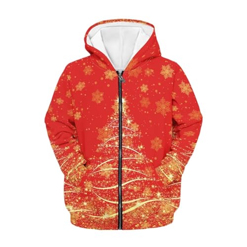 Kids Zip Up Hoodies Cool Long Sleeve Zip Up Hooded Sweatshirt Fall Sports Coat for 6-14 Years Boys Girls