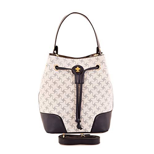 Schultertasche Damen als modische Umhängetasche | Elegante Handtasche als Schultertasche zum Umhängen | Damen-Handtasche vegan | Schultertasche mit Schulterriemen von Gio&Mi (Grau)