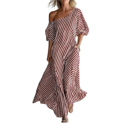 Robe longue rayée pour femme fluide et élégante