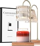 Cozyberry® Glass Candle Warmer Lamp, Compatible with Yankee Candle Large Jar, Candle Lamp, Dimmable & Timer Candle Melter for Candle, Wax Melt, Small & Large Size Jar Candles (Cylinder, Auto Timer) Image