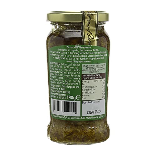 Image of Filippo Berio Classic Pesto, 6.7 oz / 190 g, 3 Pack