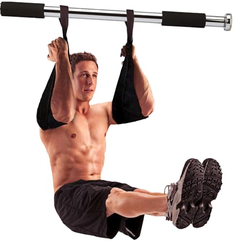 Taeku Cinghie Addominali, AB imbragatura 1 Paio Sling Ab Straps con Moschettone per Allenamento Addominali Sollevamento Gambe (Nero)
