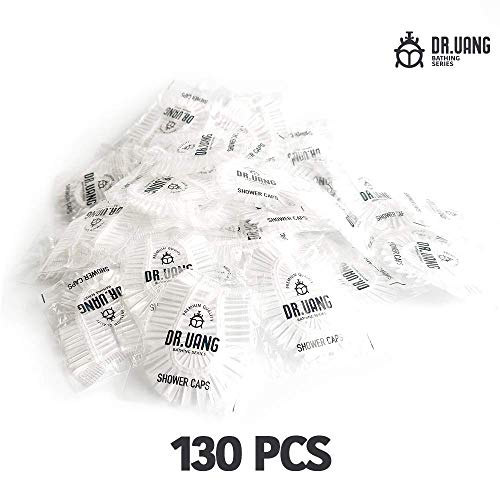 Shower Caps Disposeable (100 pcs + 30 pcs) Plastic Hair Cap, Large Thick Waterproof Clear Bath Shampoo Caps for Women, Girls, Hotel, Spa, Travel and Home