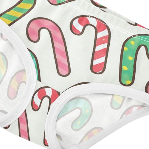 Candy Canes Pattern Girls' Stretchy Triangle Panties Briefs Underwear for Baby Girls in Sizes 2T,3T, 4T, 5T, 6Y and 8Y4