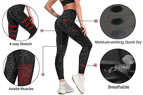 Cerburny Women's Athletic Workout Leggings High Waisted 4-Way Stretch Yoga Pants Running Shorts Exercise Pants3