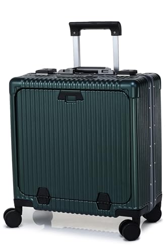 Image of Verage Luxe Celeste Pro Overnighter 48 cms Cabin Luggage Carry On Polycarbonate 8 Wheel Suitcase Laptop Trolley (Green)