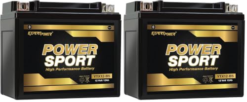 Image of ExpertPower YTX12-BS AGM Motorcycle Battery 12V 12Ah Powersports ATV Battery - Sealed Lead Acid, Maintenance-Free for Motorcycles & UTVs, Recon, Scrambler, Mongoose, People 250 (Pack of 2)