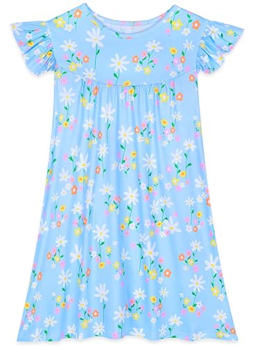 MHJY Girls Nightgowns Flutter Short Sleeves Princess Nightgown Sleepwear Soft Night Dress for Kids Toddler Girls