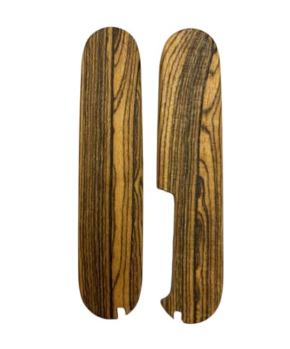 Aibote 1 par de mangos de balanza de madera natural de Bocote para manualidades, empuñaduras de repuesto para cuchillo Victorinox Swiss Army de 91 mm Aibote 1 par de mangos de balanza de madera natural de Bocote para manualidades, empuñaduras de repuesto para cuchillo Victorinox Swiss Army de 91 mm