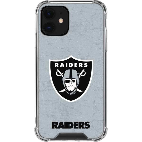 Skinit Clear Phone Case Compatible with iPhone 12 - Officially Licensed NFL Las Vegas Raiders - Alternate Distressed Design