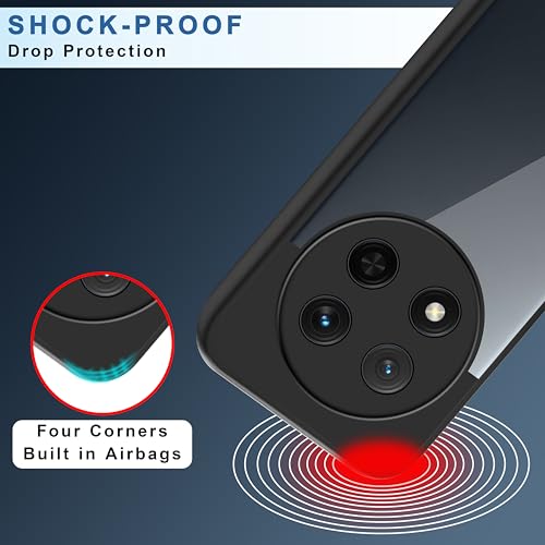 Image of CEDO Backcover for Huawei Honor X9c (5G) | Camera Protection Bump Shockproof Edge | Ultra Hybrid Transparent Acrylic Clear TPU+PC Hard Backcase Cover (Black)
