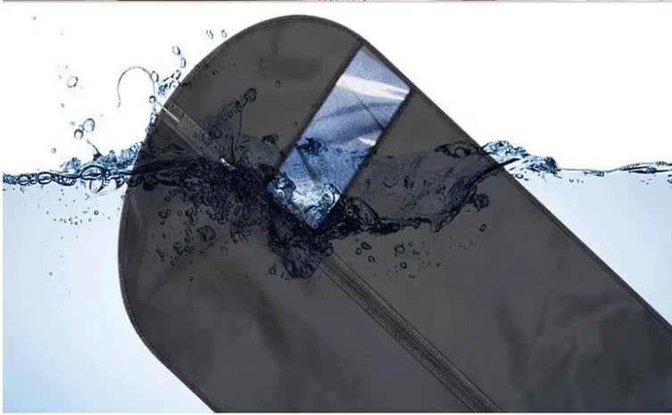 Habrur Clothes Cover 5 Pack Dress Bag With Clear Window Garment Bag Long Foldable Hanging Dress Covers Suit Bags (Color : Black, Size : 60 * 150cm)3