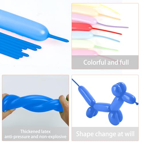Image of 260 Balloons, 50pcs Dark Blue Long Balloons for Arch, Animals Kit, Twisting