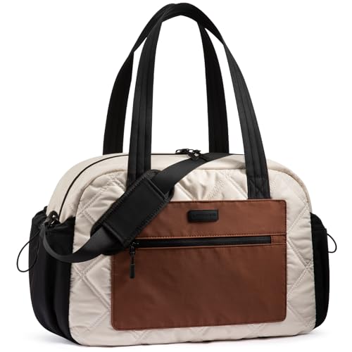 Image of LOVEVOOK Tote Bag for Women, 15.6 inch Laptop Work Bag with Cup Holder | 15.6 inch Padded Laptop Compartment Lightweight Puffer Design Multiple Organized Pockets Work, Travel & Everyday Ready