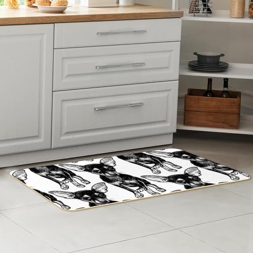 Tapete de cocina lavable que atrapa el agua y decora con perritos 7