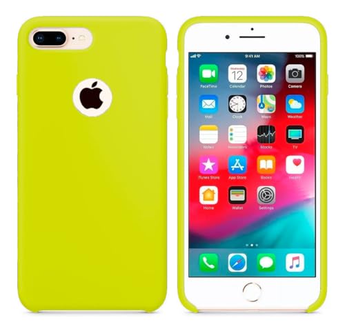 Case Capa Capinha Silicone Aveludado pra iPhone 7 (Amarelo)