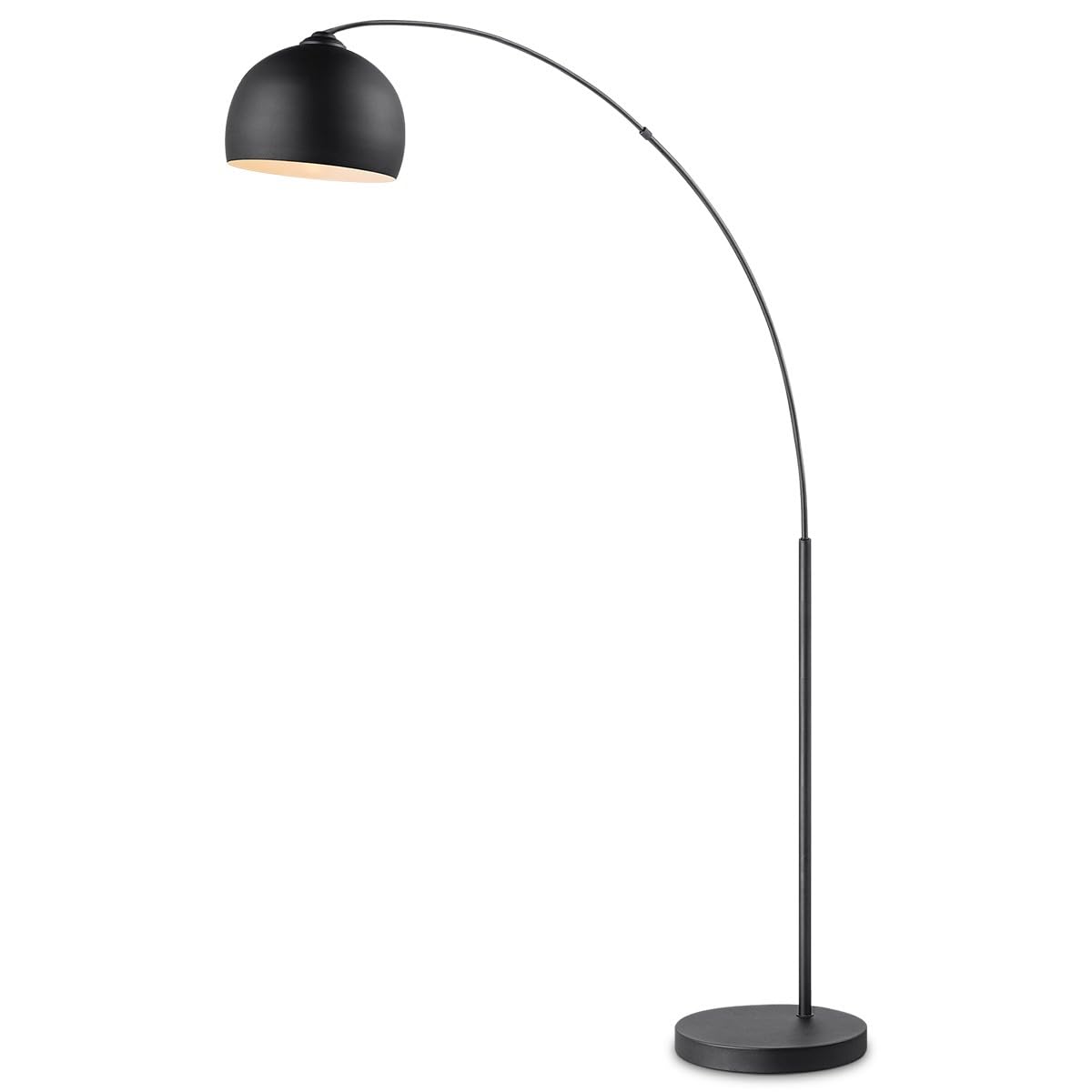 Home Sweet Home Lampada a stelo ad arco nera in metallo 172cm, lampada da terra soggiorno design industriale, lampada ad arco E27 con interruttore a pedale e LED