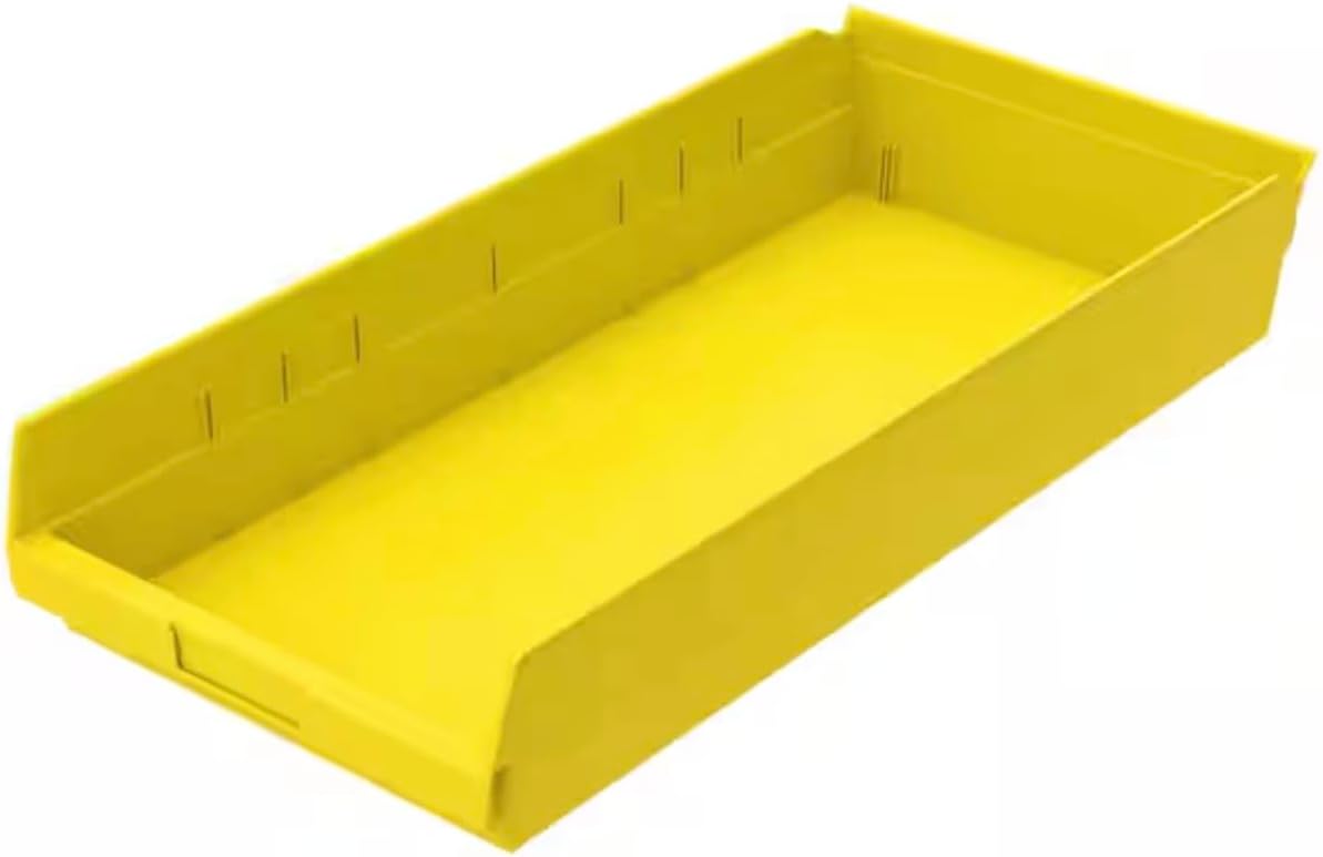 6-Pack of Open Hopper Shelf Bins Storage Organizer System in Yellow GA58183