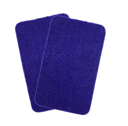 Tapis de bain bleu antidérapant contre sol humide lot de 2 microfibre