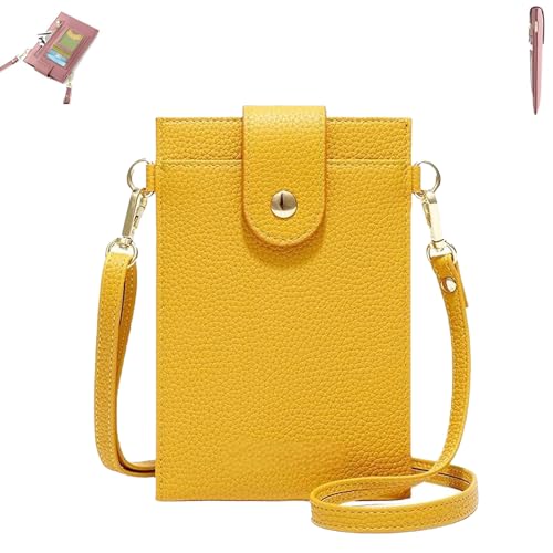 Purrcase 2025 New Women's Ultra-Slim Vertical Phone Wallet, with Card Slots and Pockets, PU Crossbody Bag