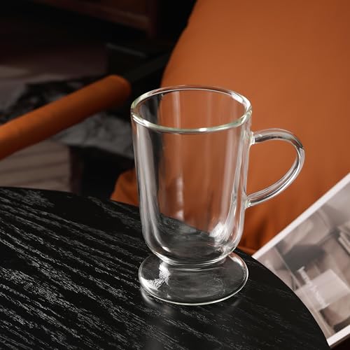 Set de 4 Mugs de Vidrio Borosilicato 12.5 oz Doble Pared miniatura 6