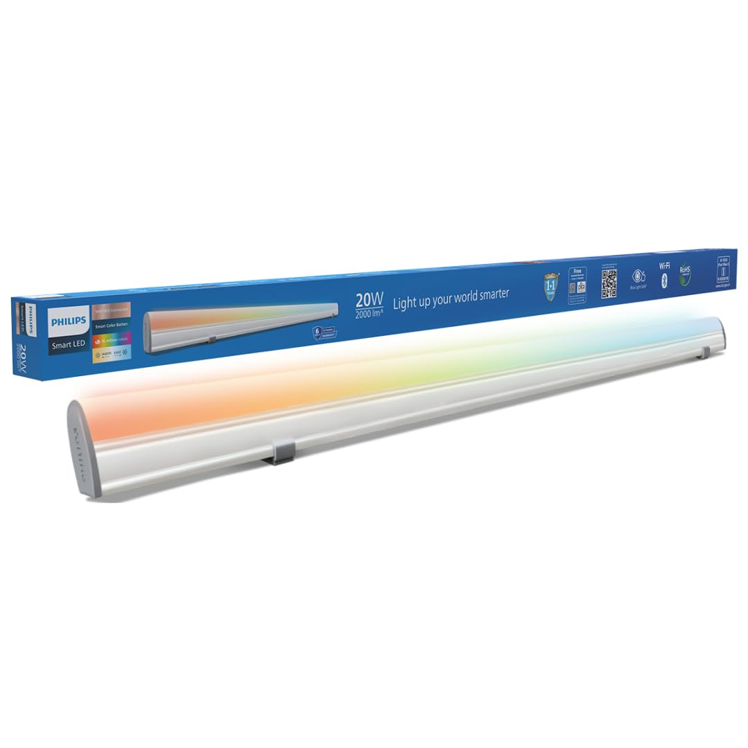 PHILIPS 20-Watt Smart Wi-Fi (WiZ Connected) LED Tubelight | Shades of White + 16M Colours + Dimmable + Pre-Set Modes | Compatible with Amazon Alexa and Google Assistant, Length : 3-Feet, Pack of 1-image-9