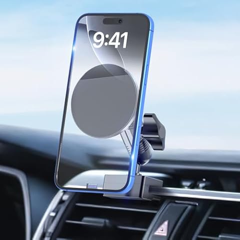 DIAMOOKY Metal Magnetic Phone Mount for Toyota 4Runner 2024 2023 2022-2010 5th Gen 4runner Accessories Ultra Magnet Dash Cell Phone Holder Adjustable Phone Stand Fit for All Smartphone for MagSafe Cover