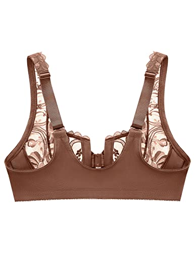 Image of Glamorise Womens Wonderwire Lace Front-Closure Underwire #9245