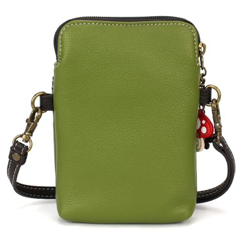 Image of CHALA Woodland Animal Collection Cell Phone Crossbody Purse-Women PU Leather /Canvas Multicolor Handbag with Adjustable Strap