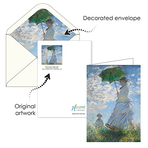 Image of RainCaper Fine Art Keepsake 5x7 Blank Stationery Monet Greeting Note Cards With Decorative Envelopes, Gift Boxed Set of 16 | 300 GSM Cardstock (Monet Favorites)