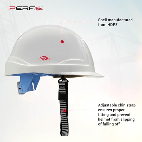 Image of PERF Safety Helmet for Construction & Outdoor Work|Easy3D Fitting System for Any Head Size|Lightweight|8-Point Support Easy Impact Absorption Sweatband|XPrssPNV(White)
